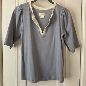 NWOT Ribbed Split Neck top by Maeve XS